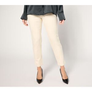 Maya J Women's Pants Sz 2XS (XXS) Printed Slim Straight Ponte Pant White A667196